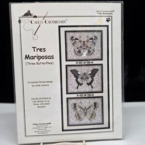 Counted Cross Stitch Pattern Three Butterflies By Calico Crossroads